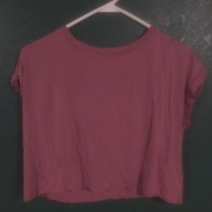 Double Zero Size Small Rose Colored Crop Short Sleeve